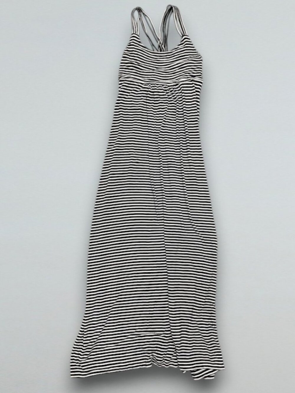Black White Striped Crisscross Back Sleeveless Maxi Dress Women’s Size 8